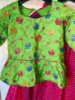 Picture of Raw silk check style skirt with mirror work blouse 8-10y