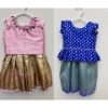 Picture of Baby pink and blue pattu langa combo 12-18M