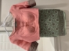 Picture of Pista green banaras georgette saree with pink Contrast blouse 