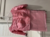 Picture of Baby pink Organza saree with checkered blouse