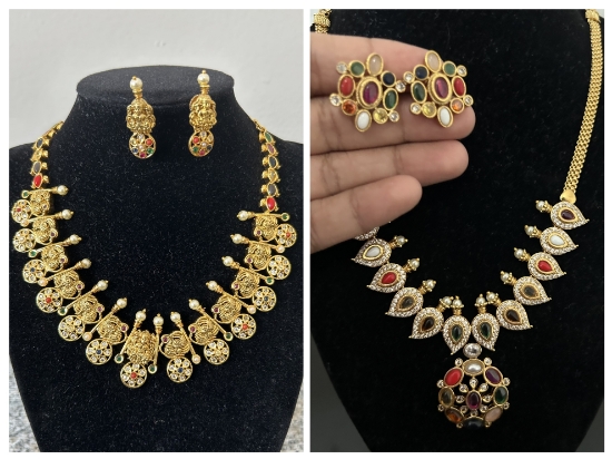 Picture of Navratan necklace combo 
