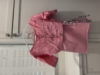Picture of Baby pink Organza saree with checkered blouse