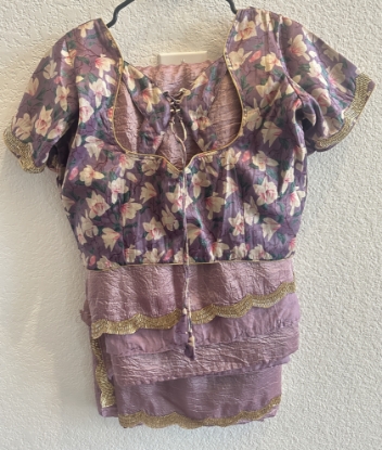 Picture of Crush Tissue Saree with Stitched blouse (Never used) 