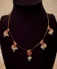 Picture of Trending lotus jadau kundan invisible chain with matching layer earrings