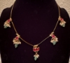 Picture of Trending lotus jadau kundan invisible chain with matching layer earrings