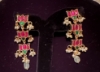 Picture of Trending lotus jadau kundan invisible chain with matching layer earrings