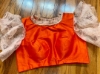 Picture of Floral organza saree with ruffle blouse