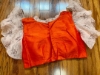 Picture of Floral organza saree with ruffle blouse