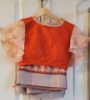 Picture of Floral organza saree with ruffle blouse