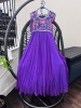 Picture of PL662 hand embroidered floral long frock 