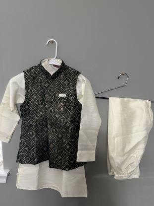 Picture of New Kurta Pyjama with Bandhini style Waist Coat 6-8y