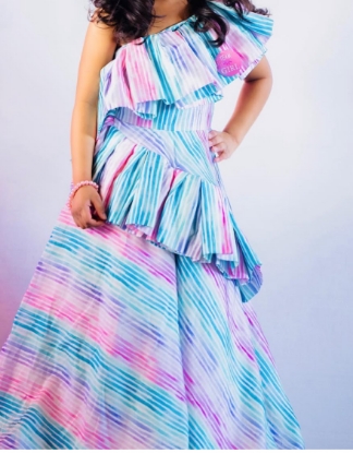 Picture of Wrap style stripes dress 4-5y