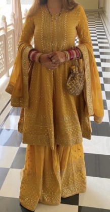 Picture of Mustard Yellow Sharara 