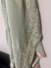 Picture of Light peach gown suit with light sea greens dupatta & loose bottom 