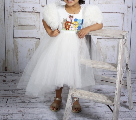 Picture of Little Muffet jungle theme frock 4-5y