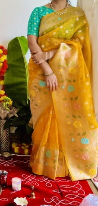 Picture of Banaras Kora Paithani Silk Saree