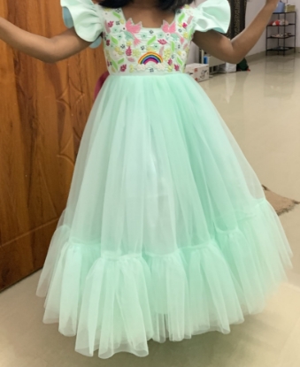 Picture of Sky blue designer frock 6-7y