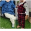 Picture of Manyavar traditional kurta and Janie jack red twill plaid west coat & pant - 1year