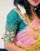Picture of Baby pink and pink Pattu Saree with heavy maggam work blouse 