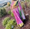 Picture of Baby pink and pink Pattu Saree with heavy maggam work blouse 