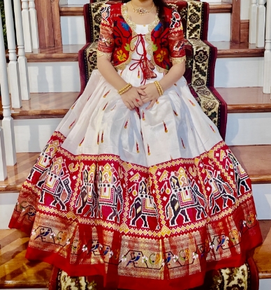 Picture of Gorgeous White and Red fancy lehenga 6-8y
