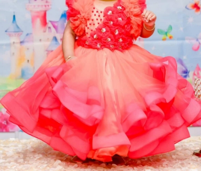 Picture of Pink And Coral Color Gown From Li & Li Couture 1-2Y