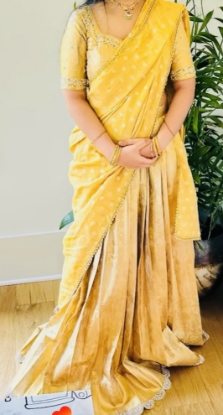 Picture of Kanchi Tissue Designer Lehanga with maggam work blouse