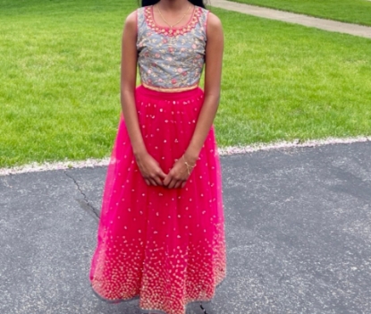 Picture of Grey and pink sequin lehanga 8-10y