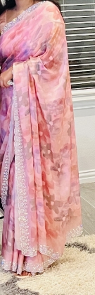 Picture of Blush designer saree with Swarovski border 