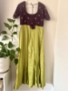 Picture of Violet and green party wear long dress