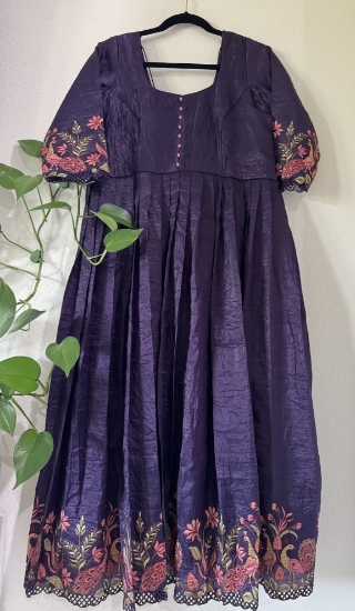 Picture of Violet crushed tissue long dress