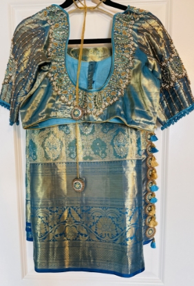 Picture of Pure silk mark Kanchi Pattu saree Heavy maggam blouse