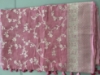 Picture of Pasted pink pure kaddi banaras shiffon saree with princesses cut blouse