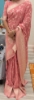 Picture of Pasted pink pure kaddi banaras shiffon saree with princesses cut blouse