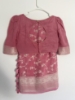 Picture of Pasted pink pure kaddi banaras shiffon saree with princesses cut blouse