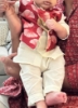 Picture of Red Dhothi and Kurta Set Combo 6M