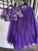 Picture of Purple lehenga with floral croptop 