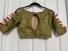 Picture of Red and olive green crop top lehenga 