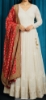 Picture of Angrakha style chikankari frock with patola dupatta