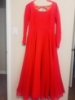 Picture of Pure Georgette long frock with cutwork organza dupatta 