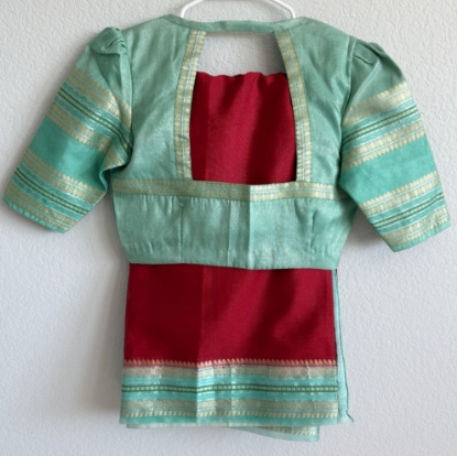 Picture of Warm silk gap border saree