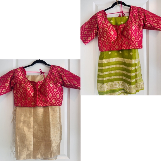 Picture of Tissue and georgette saree combo