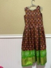 Picture of Pure Ikkat frock Brown and green colour 4-6years