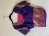 Picture of Beautiful pink pattu saree with purple heavy work blouse 