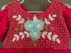Picture of Red and Sky blue designer frock 0-2 years