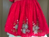 Picture of Red and Sky blue designer frock 0-2 years