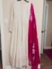 Picture of Pure Chikankari long frock with hand painted dupatta 