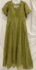 Picture of Mehendhi Green Traditional Style Long Dress with ruffled sleeves 