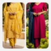 Picture of Combo : Pure Maheswari & Raw Silk - 3 Pc Straight Suit Sets 