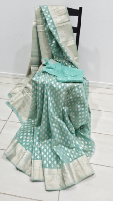 Picture of New Mint green banaras saree